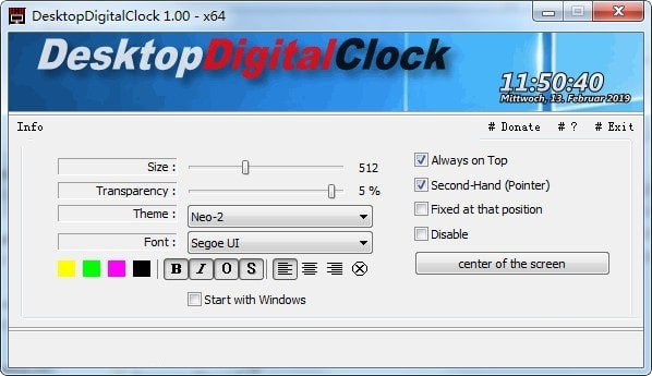 DesktopDigitalClockʱ v2.66 ɫ