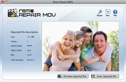 Tool to Repair Video File - Preview Screen