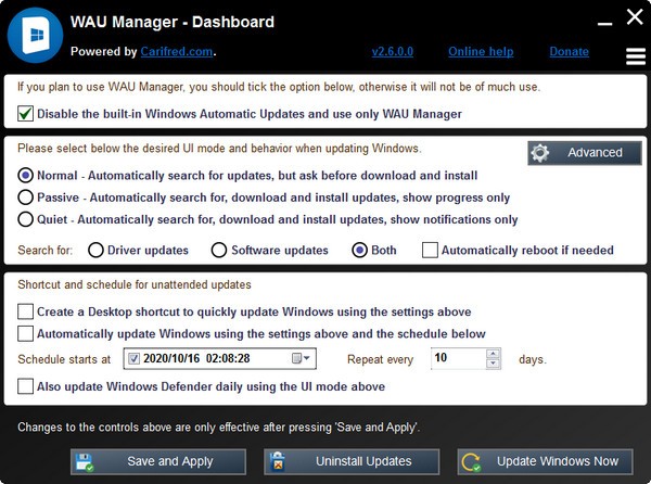 WAU Managerߣʽ v2.6.0.0